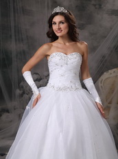 Elegant Princess Sweetheart Floor-length Organza Beading Wedding Dress Low Price