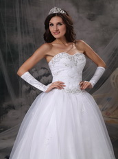 Elegant Princess Sweetheart Floor-length Organza Beading Wedding Dress Low Price