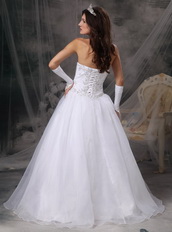 Elegant Princess Sweetheart Floor-length Organza Beading Wedding Dress Low Price