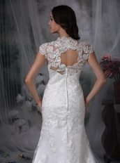 Column Style V-neck Lace Wedding Dress Cheap Low Price