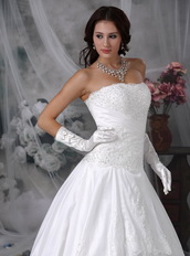 Perfect Strapless A-line Ivory Wedding Dress With Lace Low Price