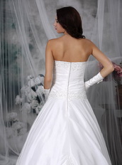 Perfect Strapless A-line Ivory Wedding Dress With Lace Low Price