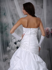 Pretty Taffeta Bubble Wedding Gown With Black Beading Low Price