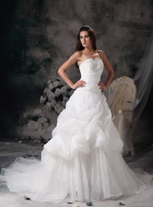 Pretty Sweetheart Organza Bubble Skirt Wedding Dress Puffy Low Price