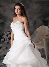 Pretty Sweetheart Organza Bubble Skirt Wedding Dress Puffy Low Price