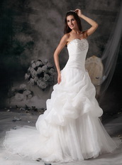Pretty Sweetheart Organza Bubble Skirt Wedding Dress Puffy Low Price