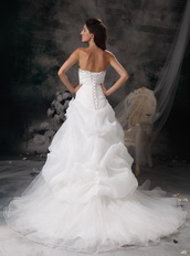 Pretty Sweetheart Organza Bubble Skirt Wedding Dress Puffy Low Price