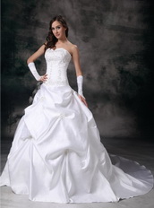 Sweetheart Beautiful Embroidery White Wedding Dress Puffy Low Price