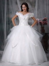 Perfect Ball Gown Off The Shoulder Wedding Dress Puffy Low Price