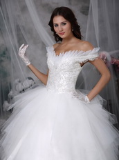 Perfect Ball Gown Off The Shoulder Wedding Dress Puffy Low Price