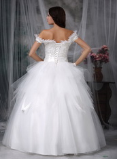 Perfect Ball Gown Off The Shoulder Wedding Dress Puffy Low Price