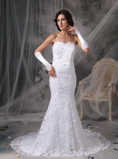 Perfect Trumpet White Lace Wedding The Dress Of Bride Low Price