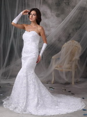 Perfect Trumpet White Lace Wedding The Dress Of Bride Low Price