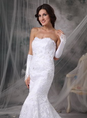 Perfect Trumpet White Lace Wedding The Dress Of Bride Low Price