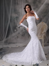 Perfect Trumpet White Lace Wedding The Dress Of Bride Low Price