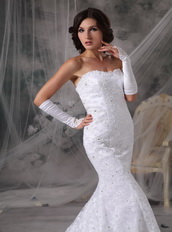 Perfect Trumpet White Lace Wedding The Dress Of Bride Low Price