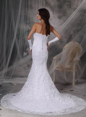 Perfect Trumpet White Lace Wedding The Dress Of Bride Low Price