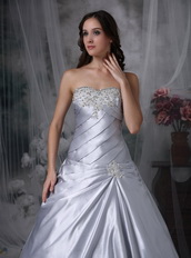 Sweetheart Neck Nice Wedding Dress Made By Silver Stain Low Price