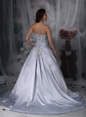 Sweetheart Neck Nice Wedding Dress Made By Silver Stain Low Price