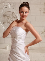 Taffeta Appliques With Beading and Ruch Wedding Dress Gowns Low Price