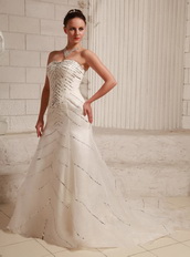 Sequins Over Bodice Sweetheart Wedding Bridal Gowns Low Price Low Price