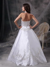 Ivory Halter Embroidery Wedding Dress With Detachable Train Low Price