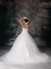 Beautiful Ball Gown Sweetheart Appliqued Wedding Bridal Gown Low Price