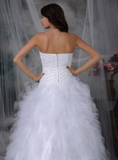 Pretty Ruffles Puffy Skirt Wedding Party Bride Dress White Low Price