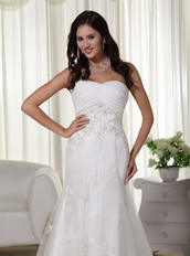 Chapel Train Beautiful Los Angel Wedding Dress With Lace Low Price