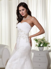 Chapel Train Beautiful Los Angel Wedding Dress With Lace Low Price