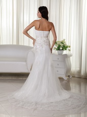 Chapel Train Beautiful Los Angel Wedding Dress With Lace Low Price