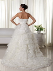 Pretty Strapless Wedding Dress With Layers Puffy Skirt Low Price