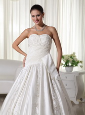 Exclusive Church Wedding Dress With Embroidery Emberllishments Low Price