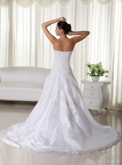 Mermaid Strapless Lovely Wedding Dress Appliques Decorate Low Price