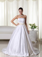 Cheap Strapless Wedding Dress With Long Puffy Skirt Low Price