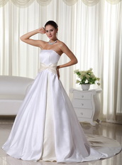 Cheap Strapless Wedding Dress With Long Puffy Skirt Low Price