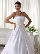 Cheap Strapless Wedding Dress With Long Puffy Skirt Low Price