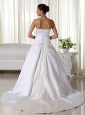 Cheap Strapless Wedding Dress With Long Puffy Skirt Low Price