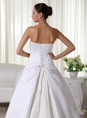 Cheap Strapless Wedding Dress With Long Puffy Skirt Low Price
