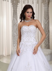 Sweetheart Embroidery Details Wedding Dress With Beading Low Price