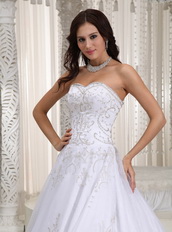 Sweetheart Embroidery Details Wedding Dress With Beading Low Price