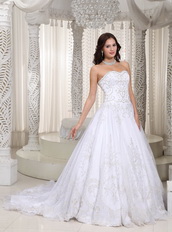 Sweetheart Embroidery Details Wedding Dress With Beading Low Price