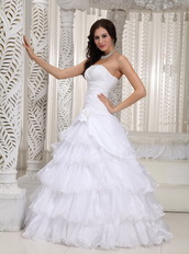 Strapless Handmade Flower Wedding Dress Layers Design Skirt Low Price
