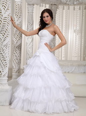 Strapless Handmade Flower Wedding Dress Layers Design Skirt Low Price