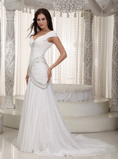 Sexy Mermaid V-neck Petite Wedding Dress With Rhinestone Low Price