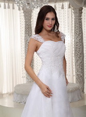 Gorgeous Cap Straps Sale Wedding Dress Decorate With Lace Low Price