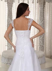 Gorgeous Cap Straps Sale Wedding Dress Decorate With Lace Low Price