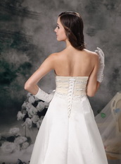Ivory and Champagne Sweetheart Wedding Bridal Gown Puffy Low Price