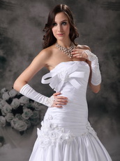 Beautiful Strapless Aline Skirt Wedding Dress With Court Train Low Price