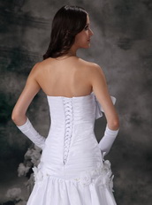 Beautiful Strapless Aline Skirt Wedding Dress With Court Train Low Price